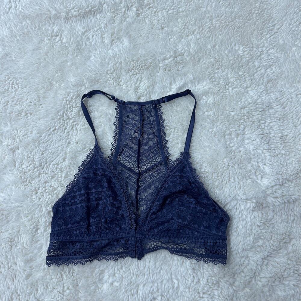 Victoria's Secret Bralette XS Lightweight Lace Front Closure Purple Sexy Boho